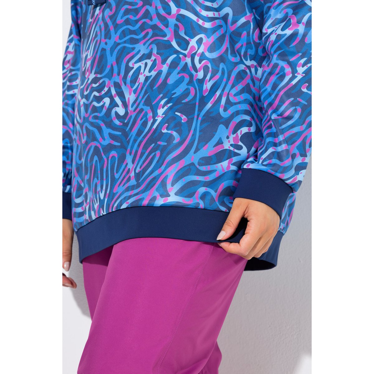 Sweat-shirt manches longues et col montant bleu foncé, ULLA POPKEN