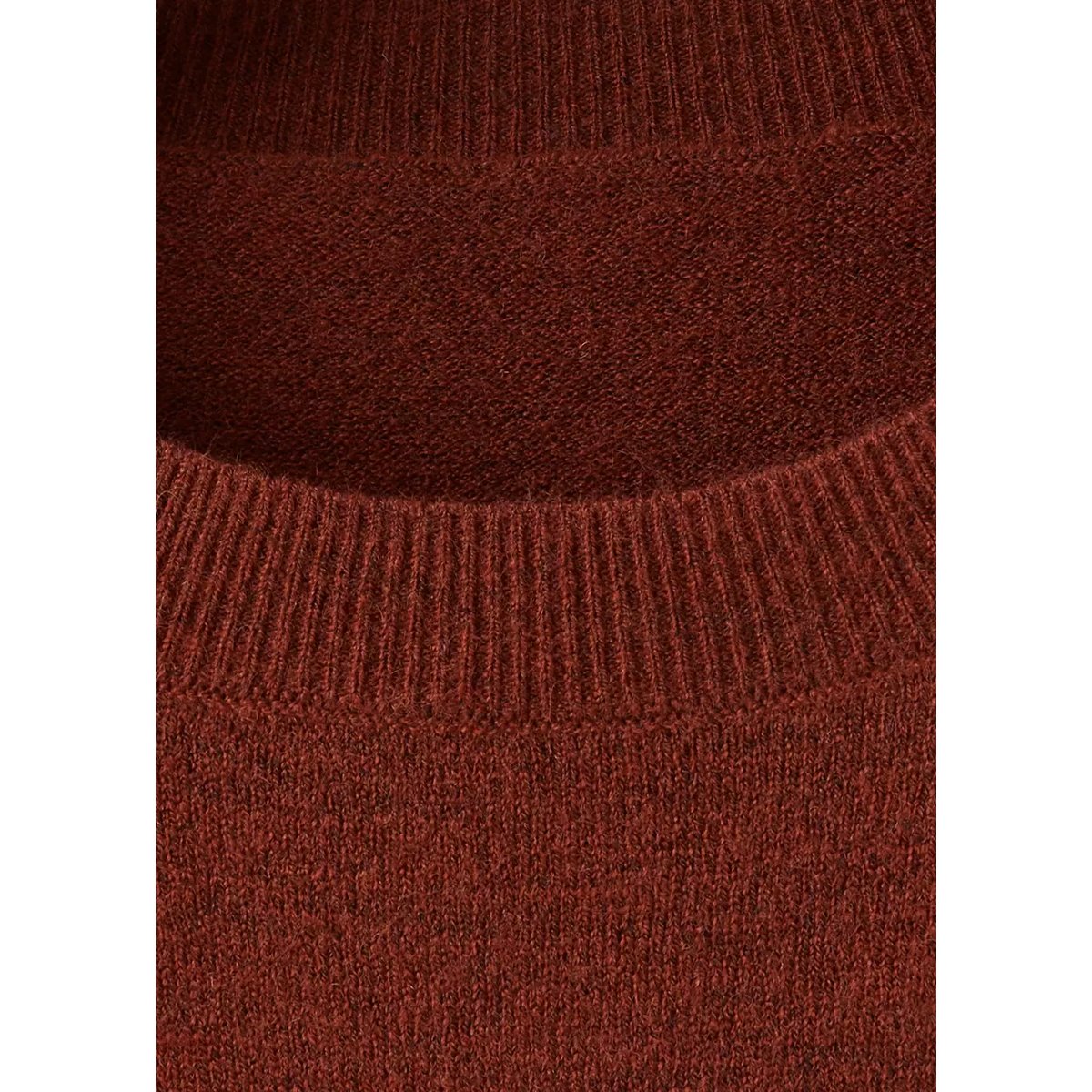 Pull oversize col rond rouge-orangé, MANGO
