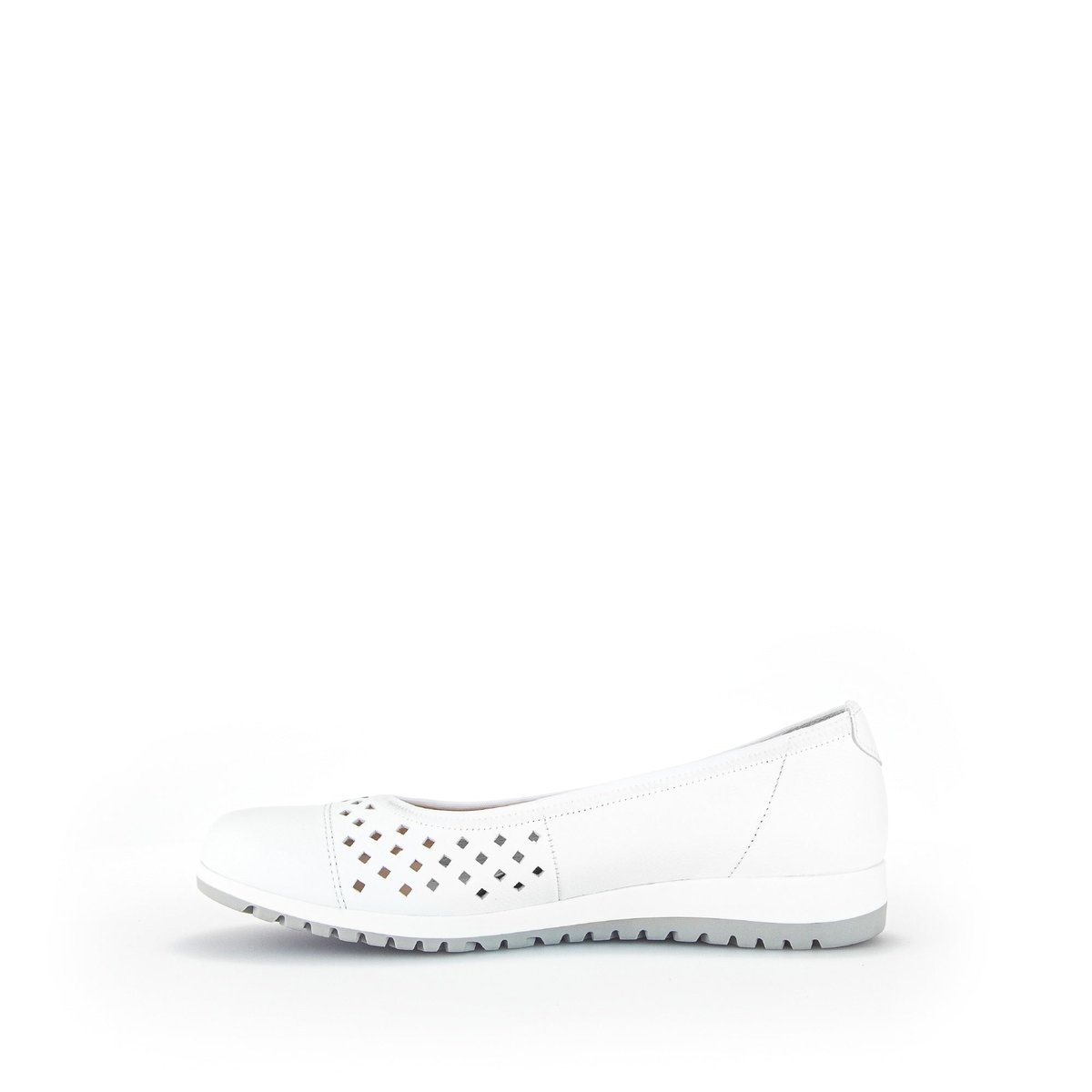 Ballerines en cuir lisse à talon compensé blanc, GABOR