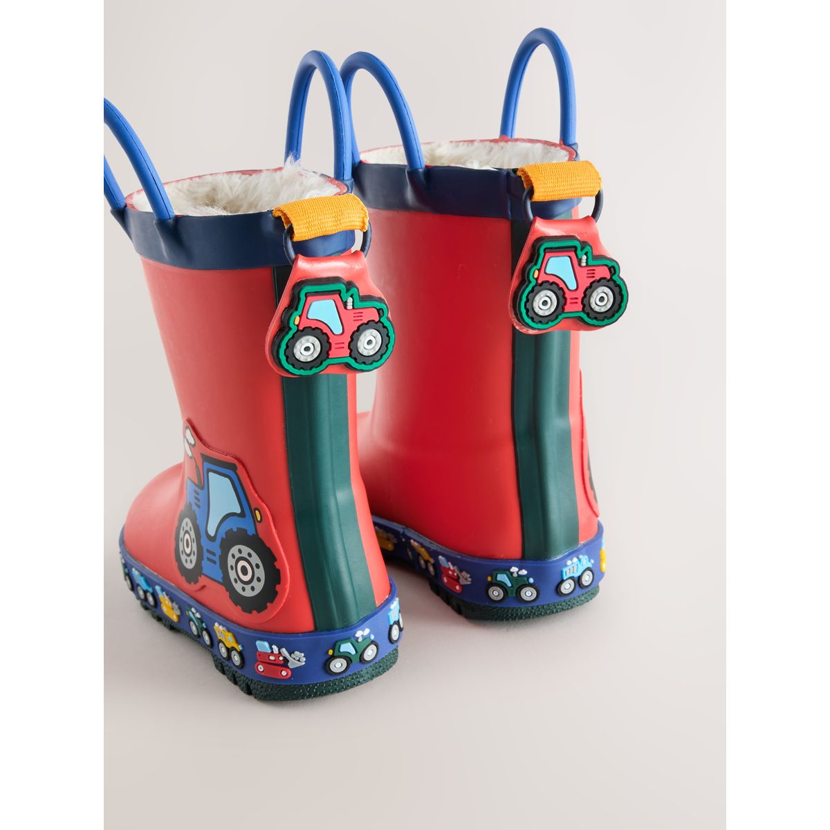 Bottes en caoutchouc à poignée et doublure transport rouge, NEXT
