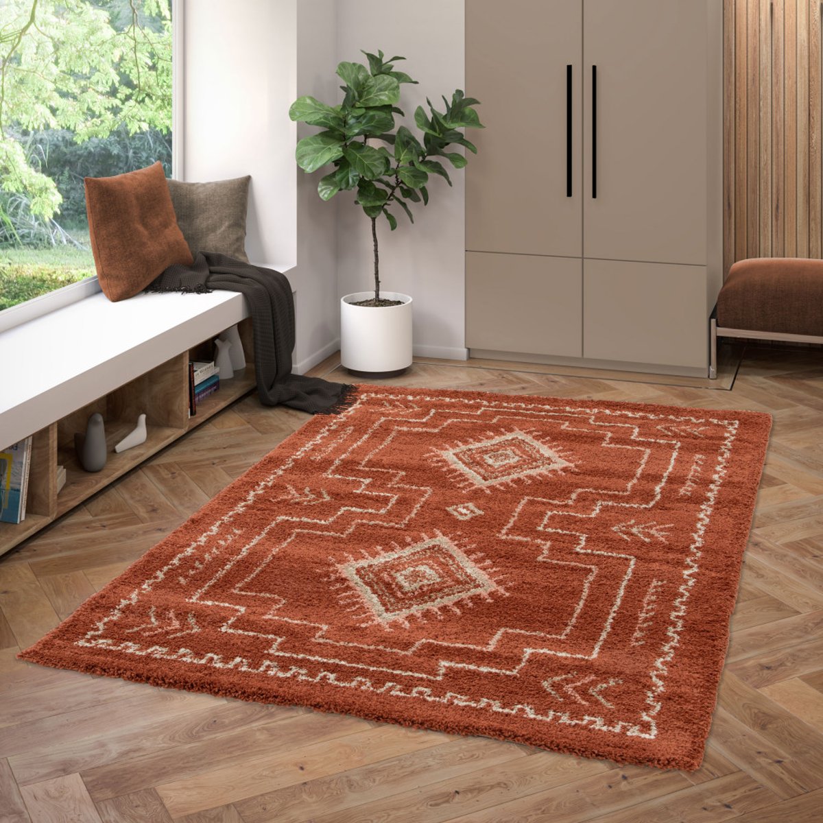 Tapis d’inspiration berbère- OLIE II rouille, DRAWER