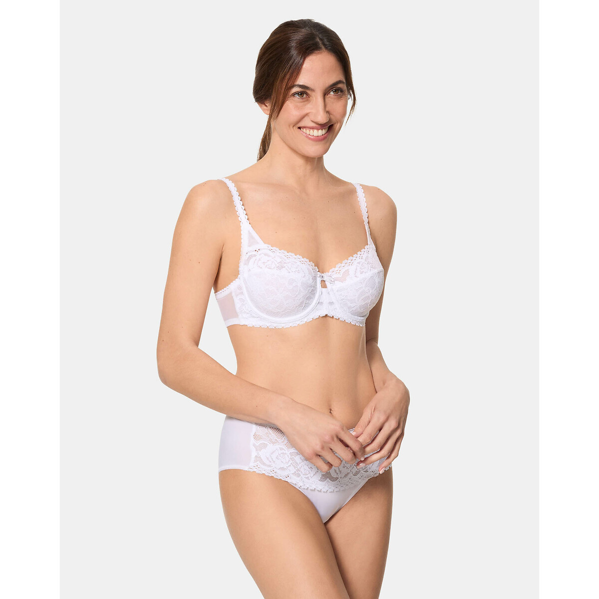 Flower Elegant Demi-Cup Bra white, PLAYTEX