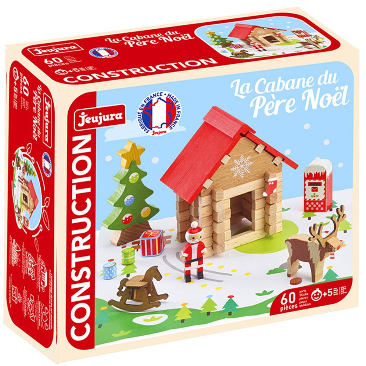 La cabane du Père Noël 60 pièces marron, JEUJURA