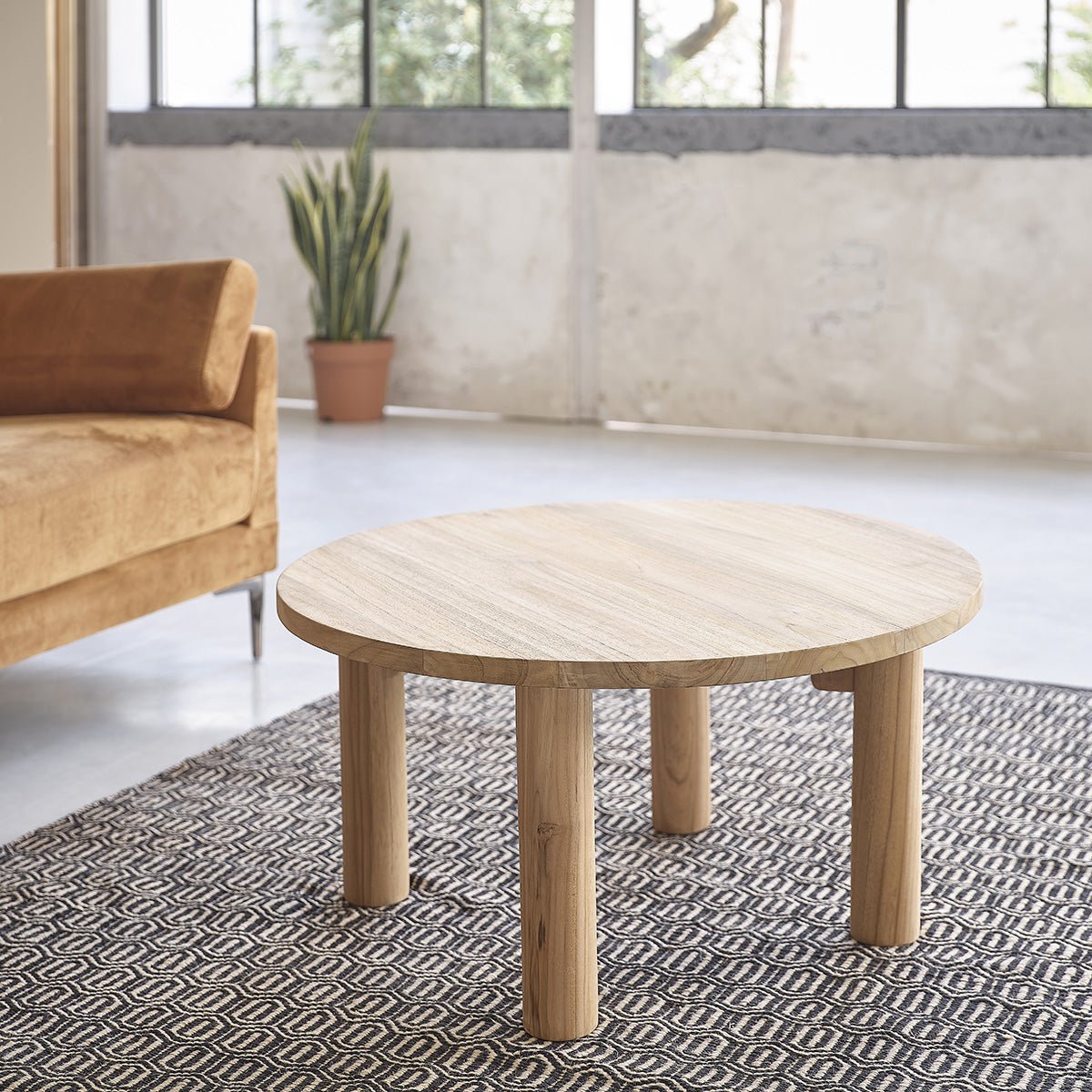 Table basse en teck massif 80 cm ALDO naturel, BERAH GETAH