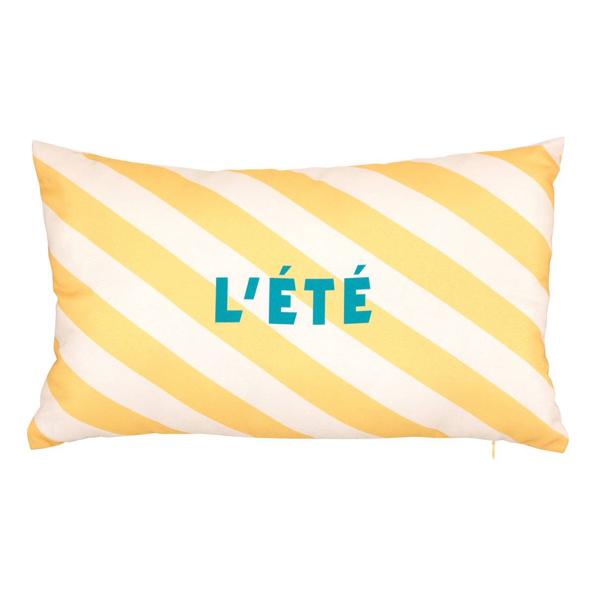 Coussin d'extérieur déhoussable déperlant POOLSIDE jaune, ATMOSPHERA