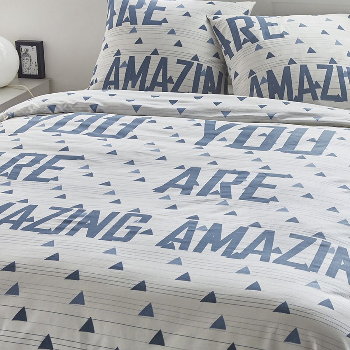Parure housse de couette coton, Amazing, MENO blanc, C DESIGN HOME TEXTILE