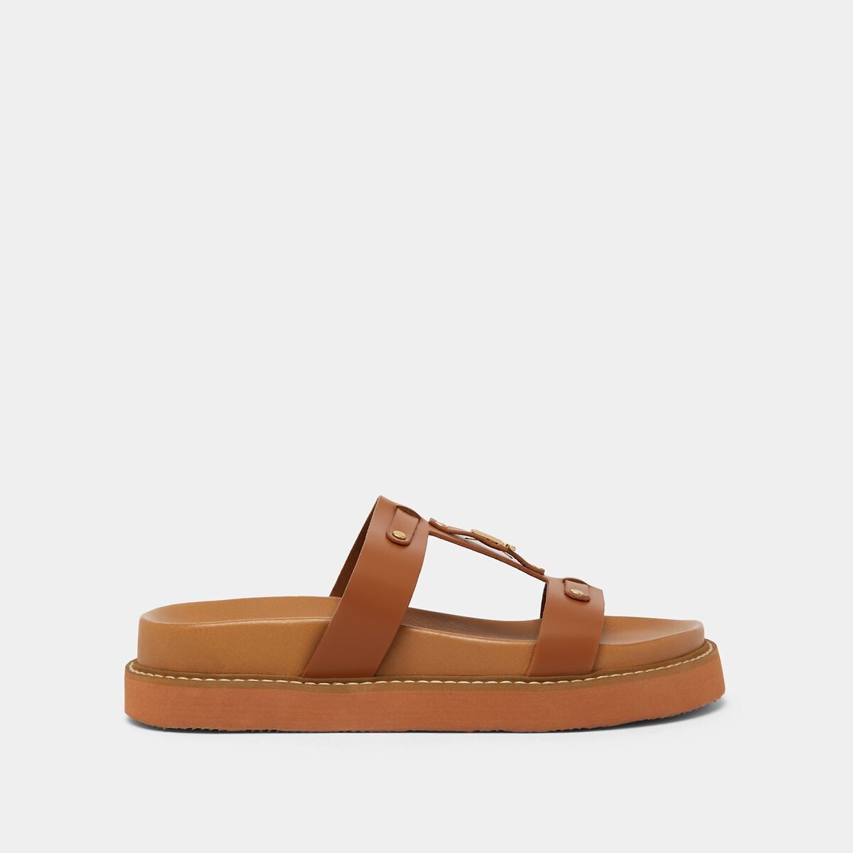 Mules en cuir Luana cognac, JONAK