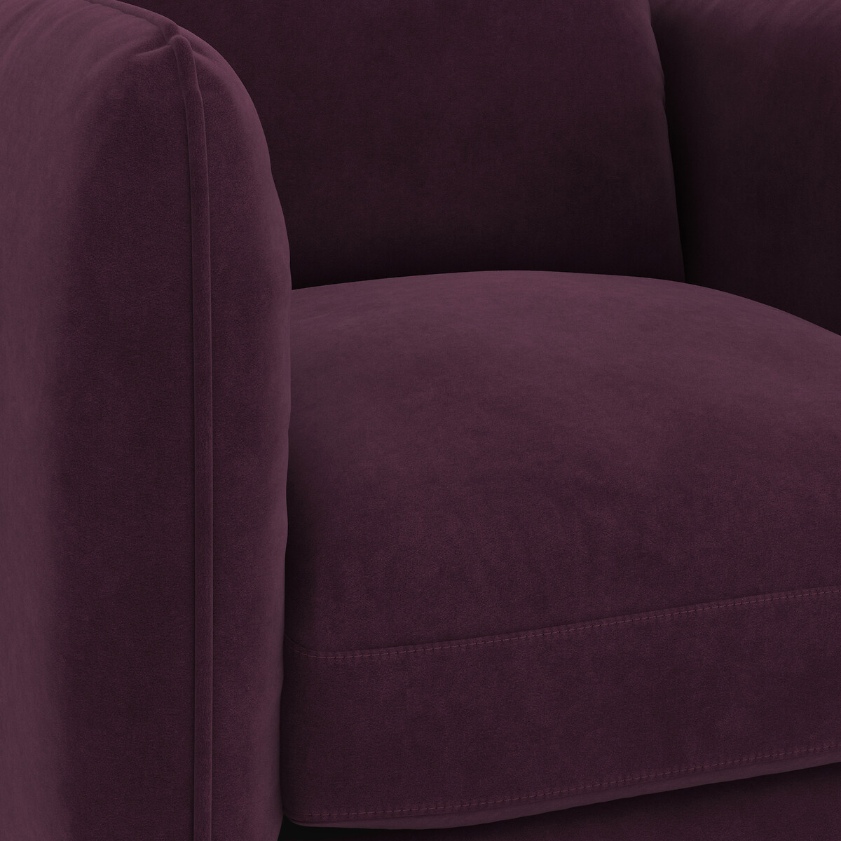 Fauteuil velours, Lomeo prune, LA REDOUTE INTERIEURS