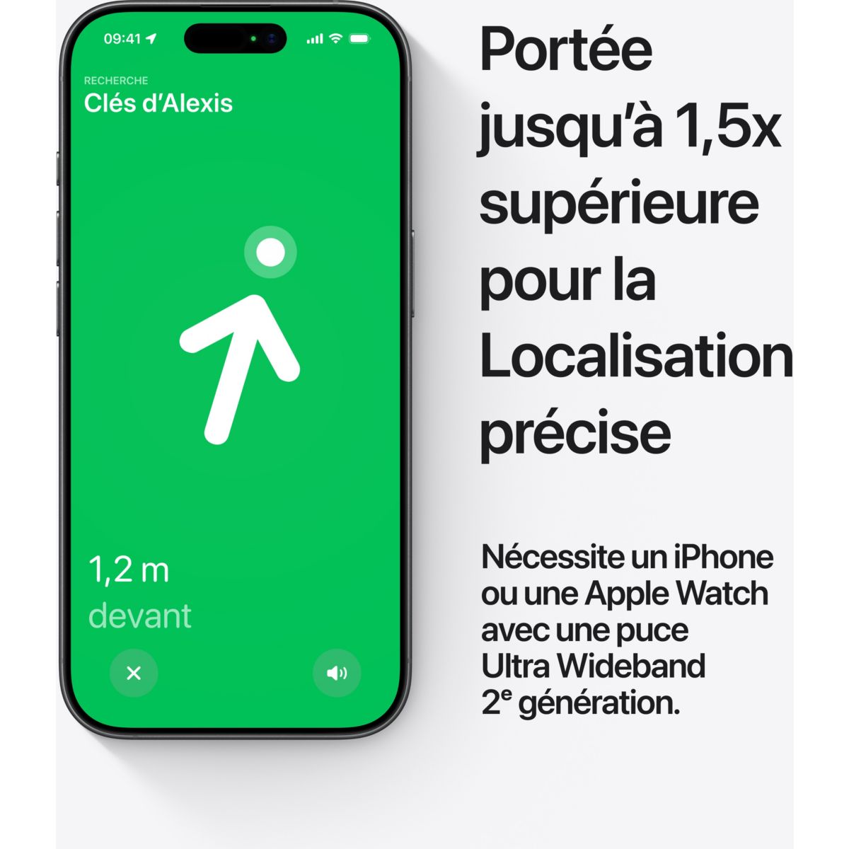 Tracker GPS AirTag 2, traceur haute précision pour retrouver vos clés, sacs et objets via l'App Localiser couleur unique, APPLE