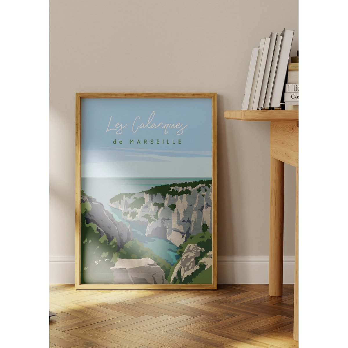 Affiche Les Calanques de Marseille blanc, L'AFFICHERIE