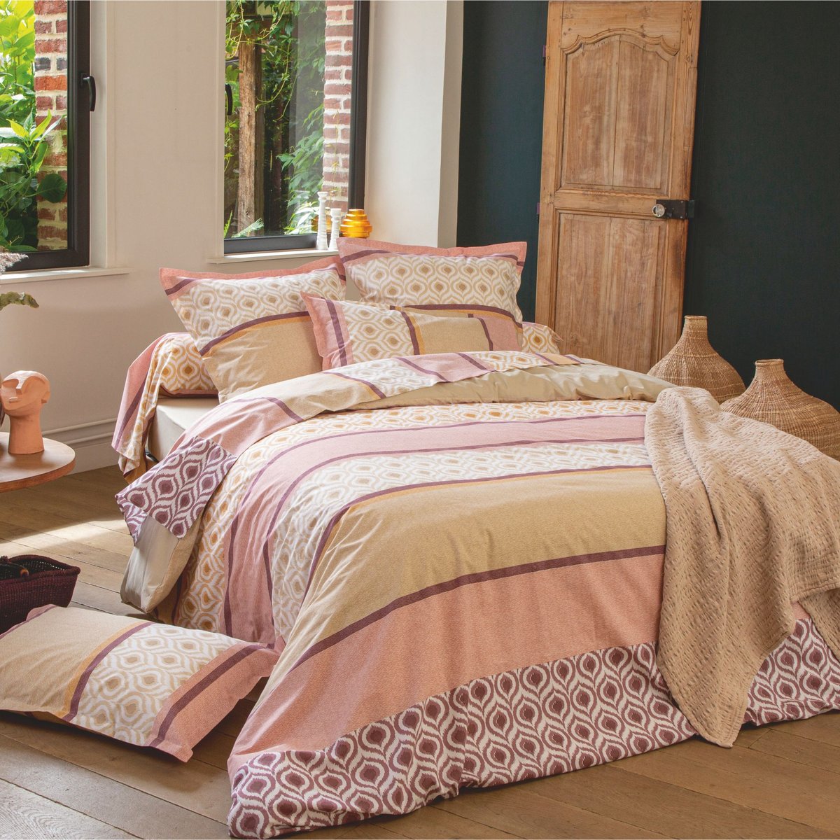 Parure de lit Inouk rose, TRADILINGE