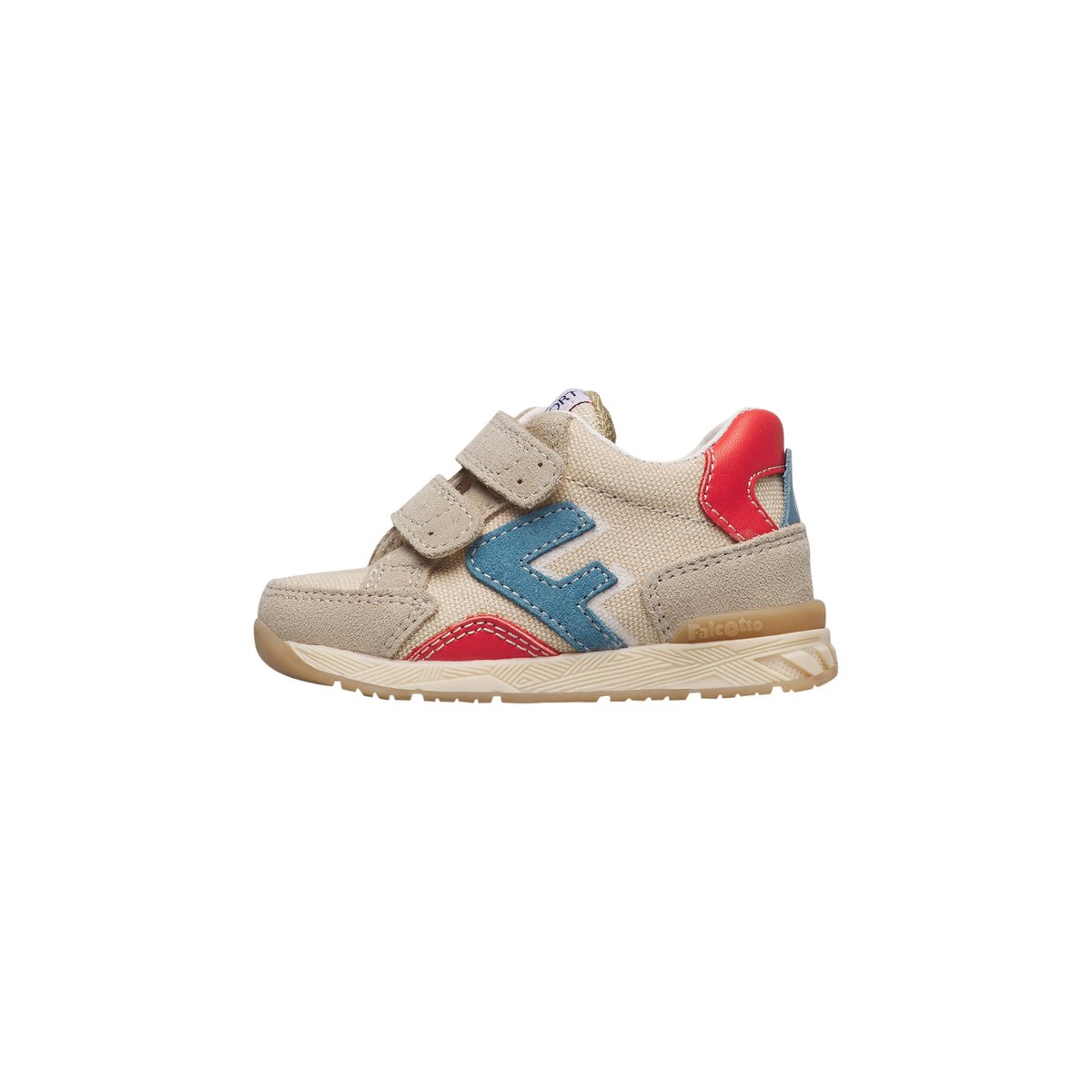 Sneakers en cuir et tissu NAERIS VL. vert-bleu, FALCOTTO