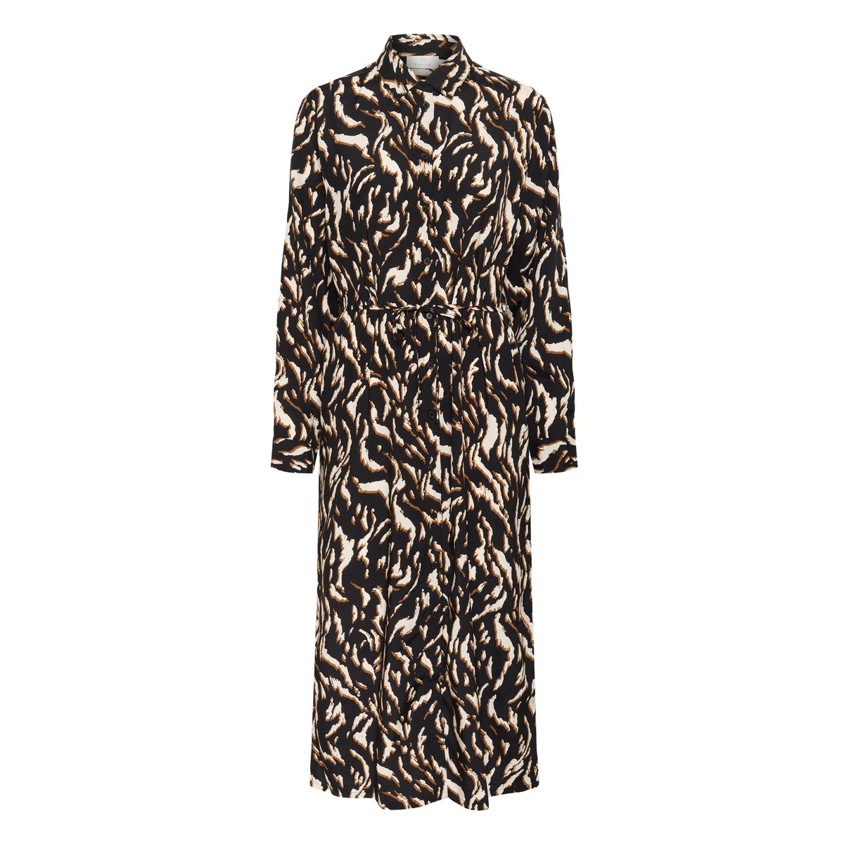 Robe noir marron black/brown graphic animal, KAFFE