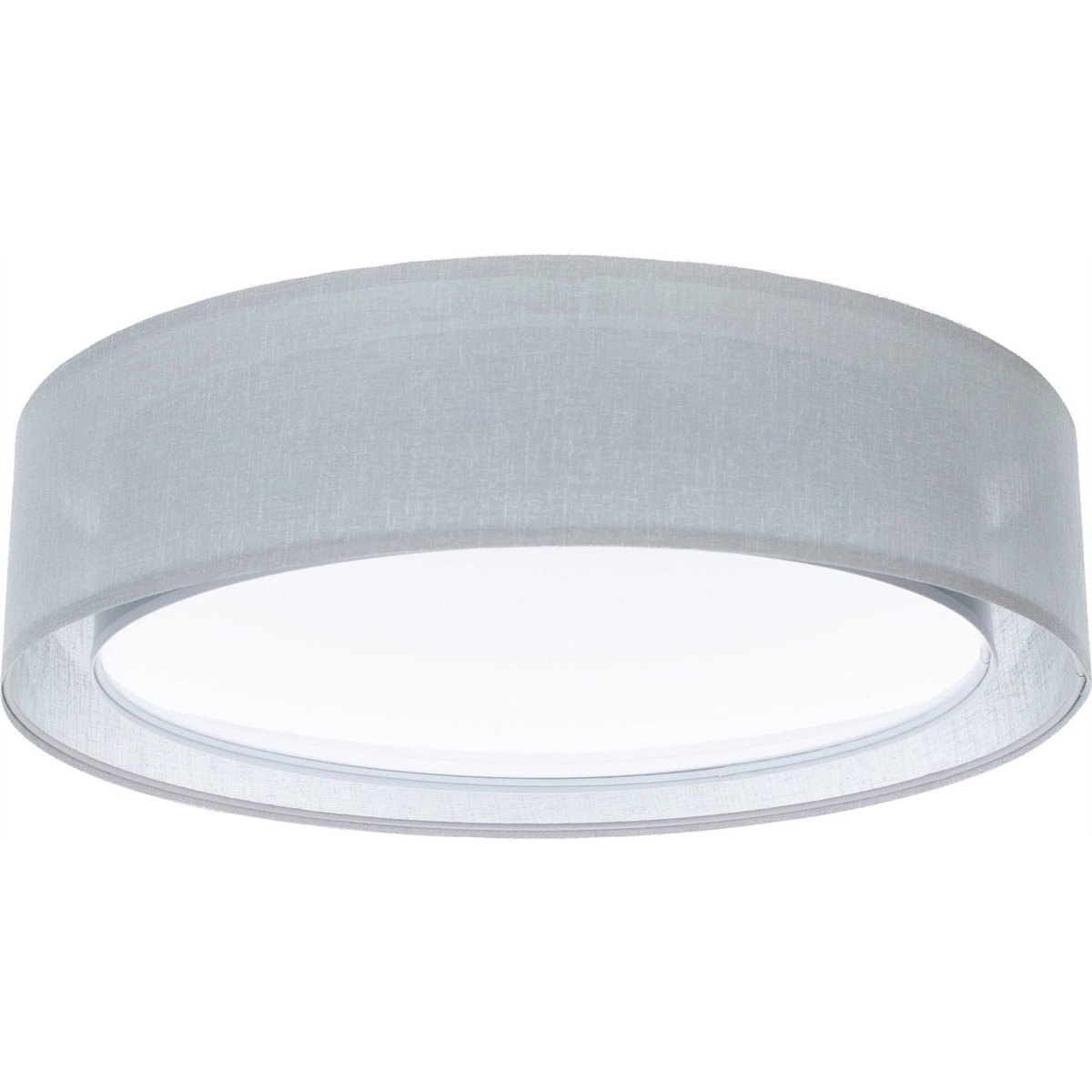 Plafonnier rond en tissu double couche Puro gris tissu translucide naturel, BPS KONCEPT