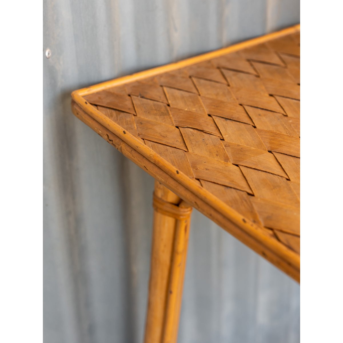 Table à manger en rotin et bambou Romy N°1451 - Bon état bois foncé, DEBONGOUT