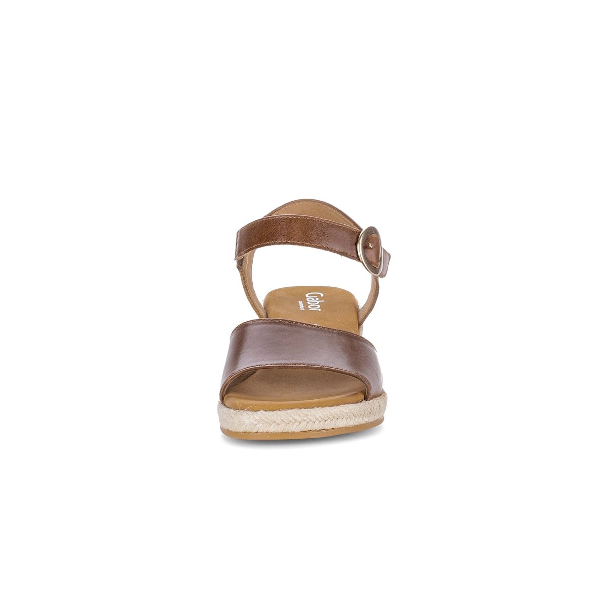 Sandales en cuir à talon compensé beige, GABOR