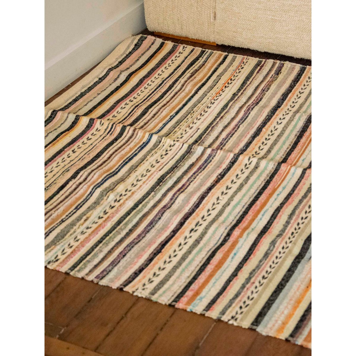Tapis en lin et coton Olivier N°110 - Bon état multicolore, DEBONGOUT