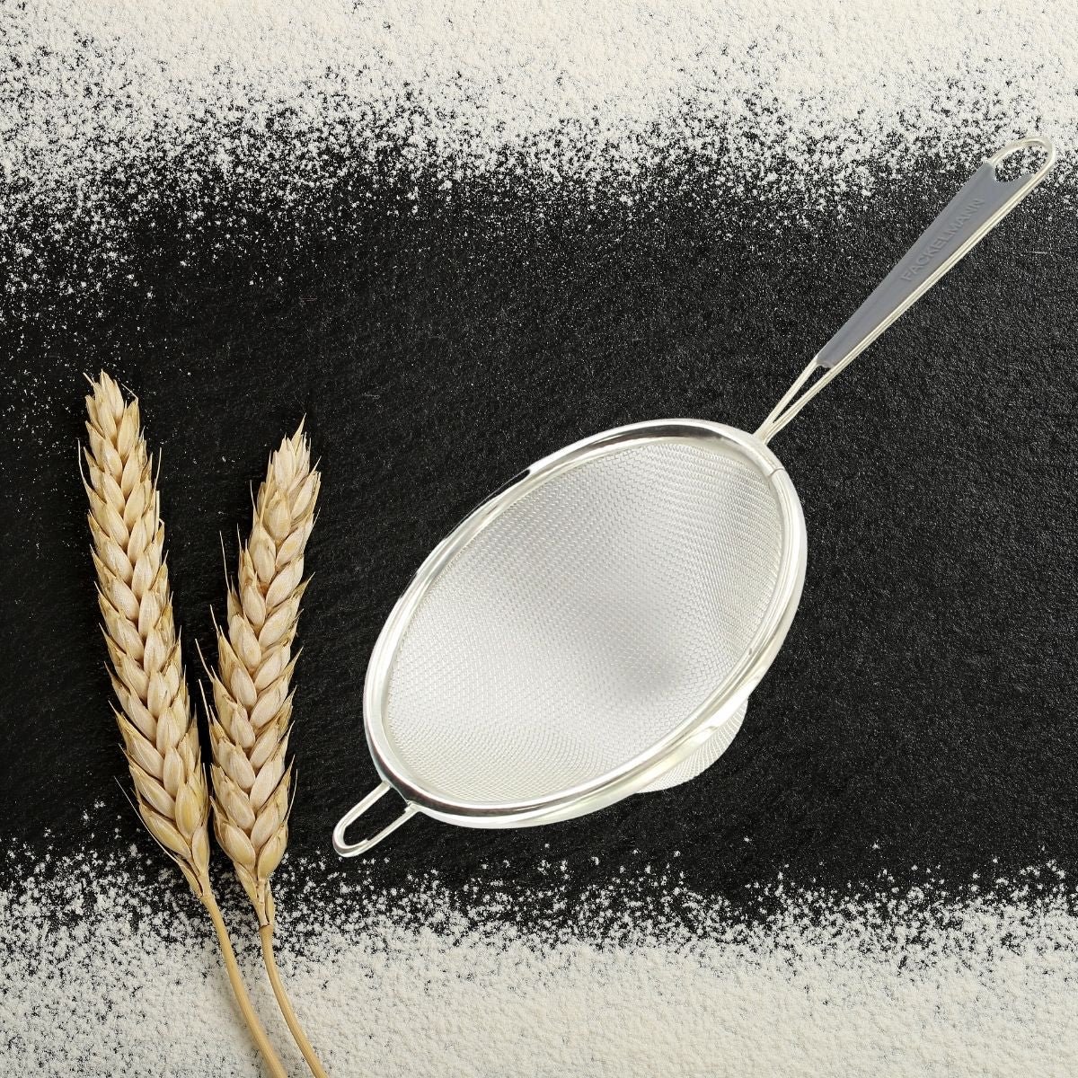 Set de 2 ustensiles de cuisine passoire BASIC inox|blanc, FACKELMANN