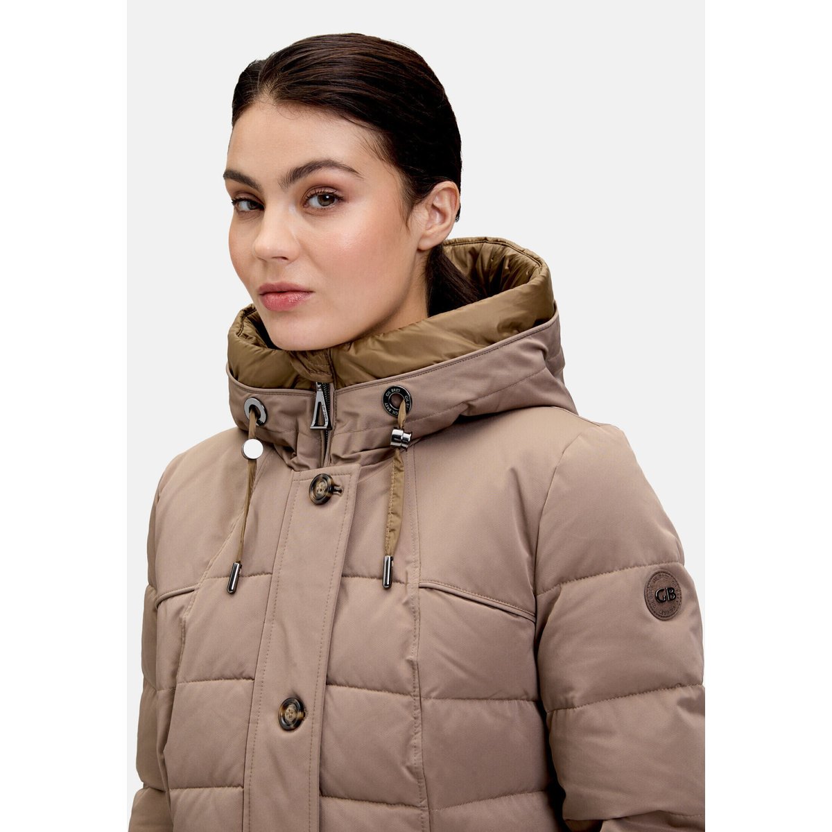 Veste matelassée à capuche marron, GIL BRET