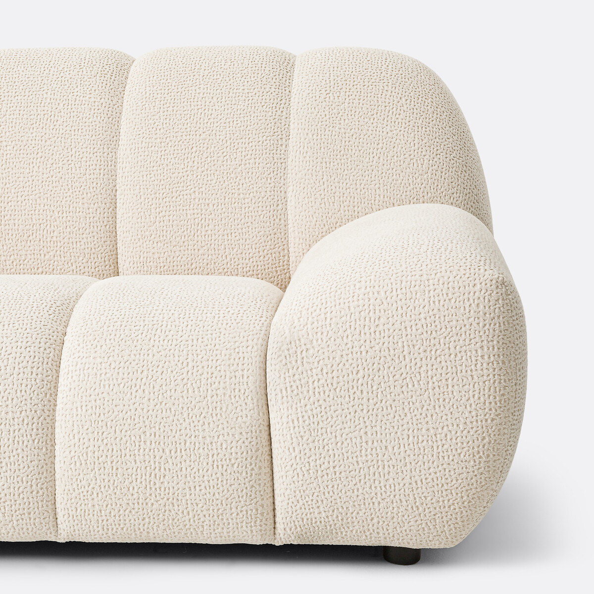 Sofá rinconero izquierdo de 4 plazas, tejido en relieve, NURIA crudo, LA REDOUTE INTERIEURS