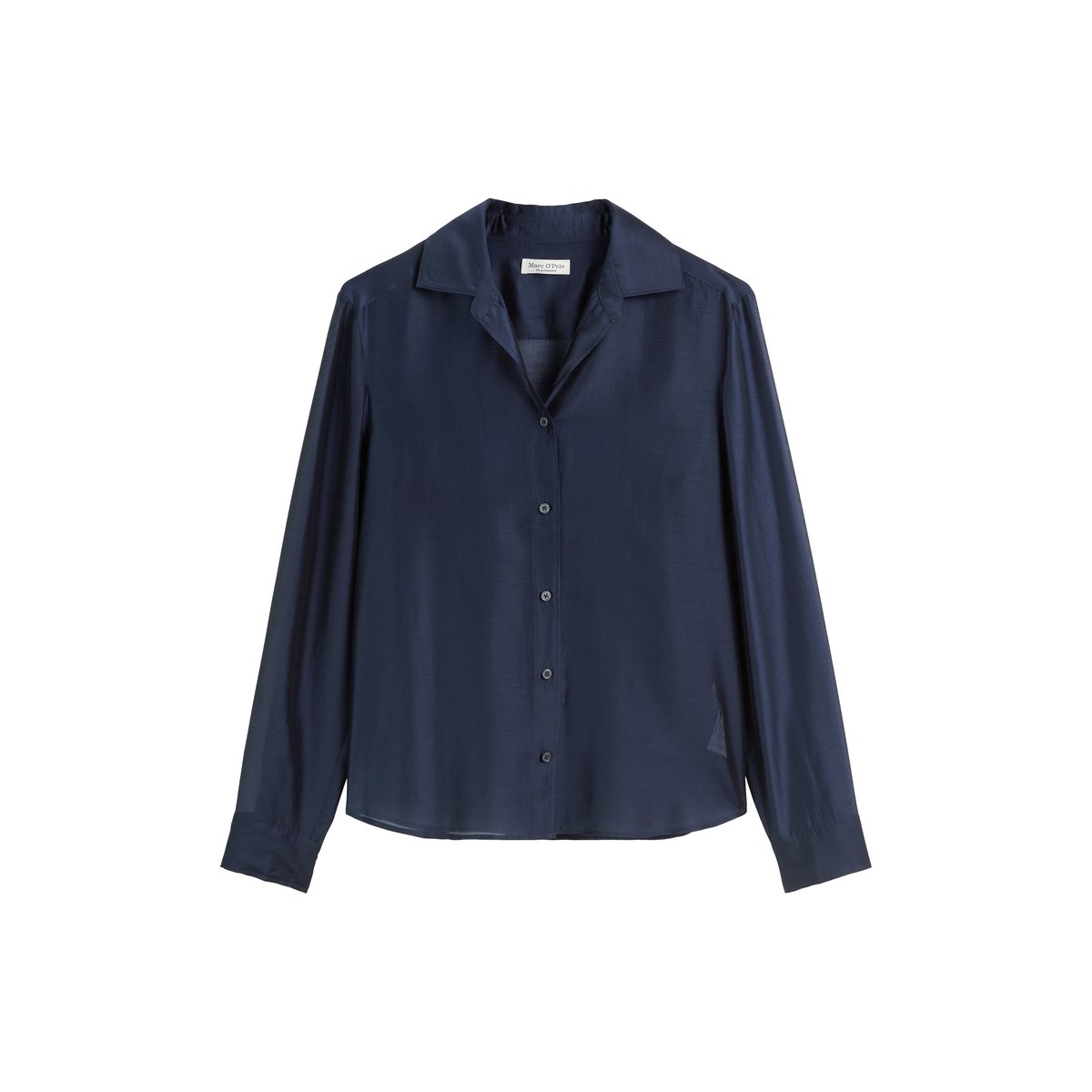 Blouse relaxed en mélange TENCEL™ Lyocell bleu fooncé, MARC O'POLO