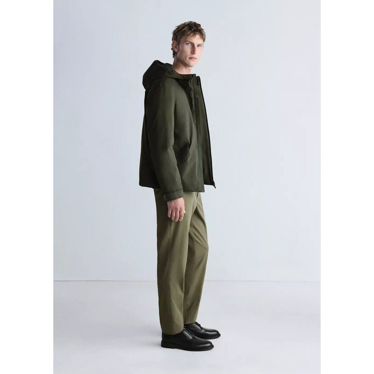 Veste compactable imperméable avec garnissage Thermore® vert foncé, MANGO MAN