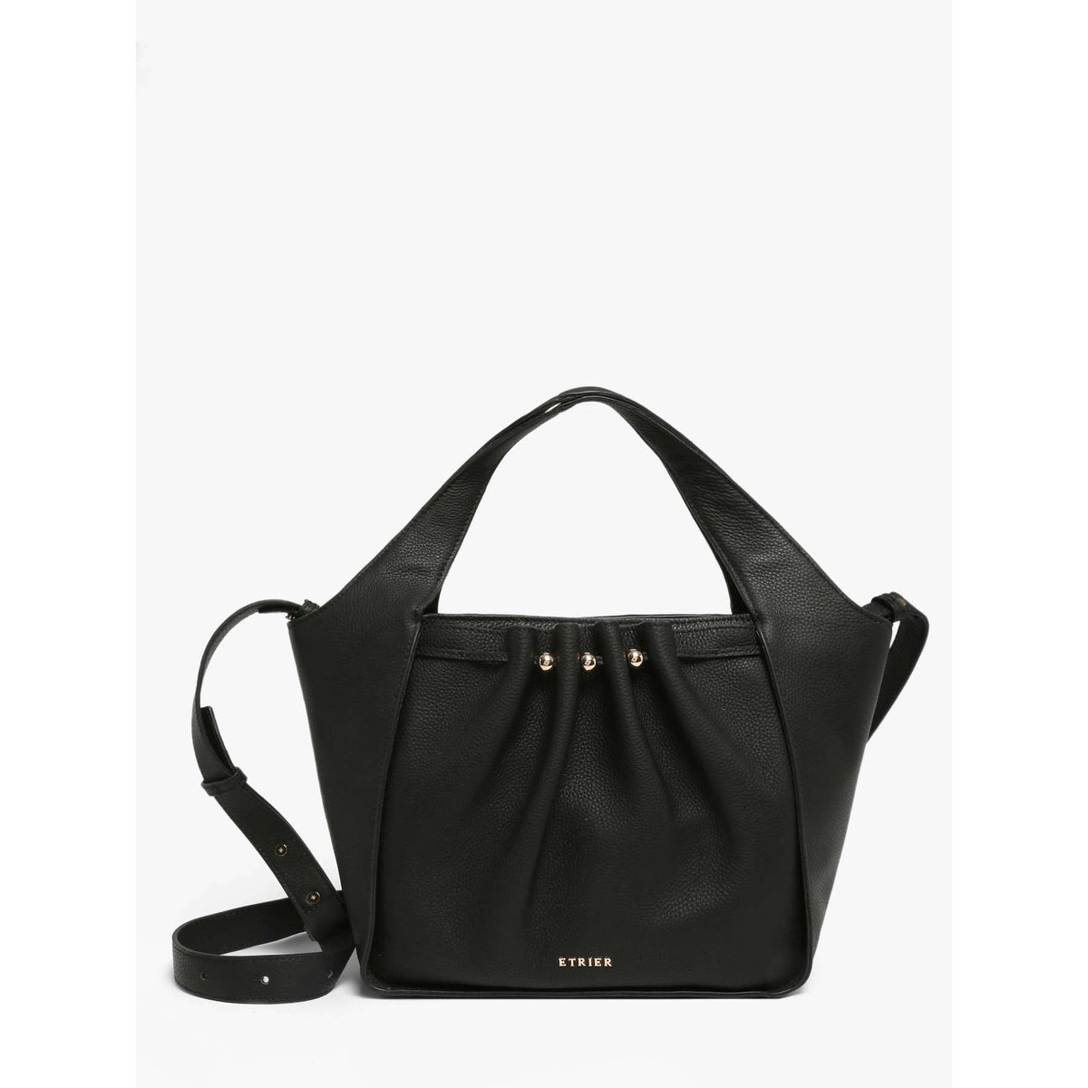 Sac porté épaule Foudre cuir noir, ETRIER