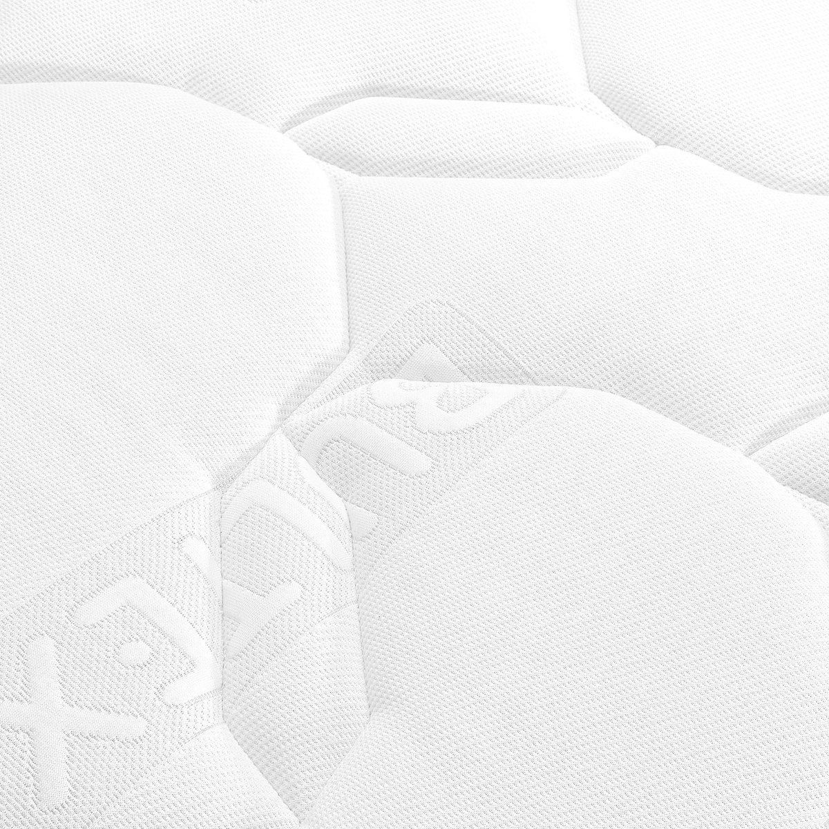 Ensemble matelas nano et mousse bodysoft ESSENTIAL, sommier Vigoroso gris fumé et pieds blanc, BULTEX