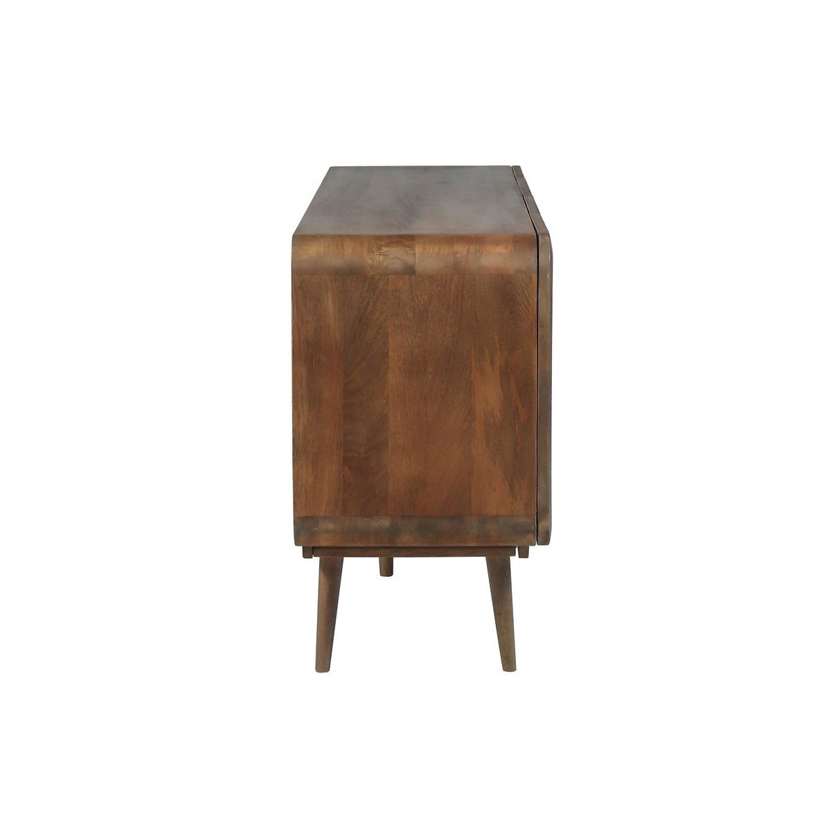 Buffet bas en bois massif 4 portes 180 cm, BRUNE marron foncé, BOBOCHIC