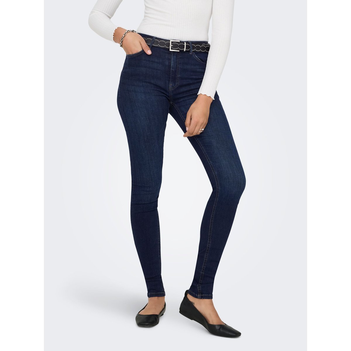 Jean Skinny dark blue denim, ONLY