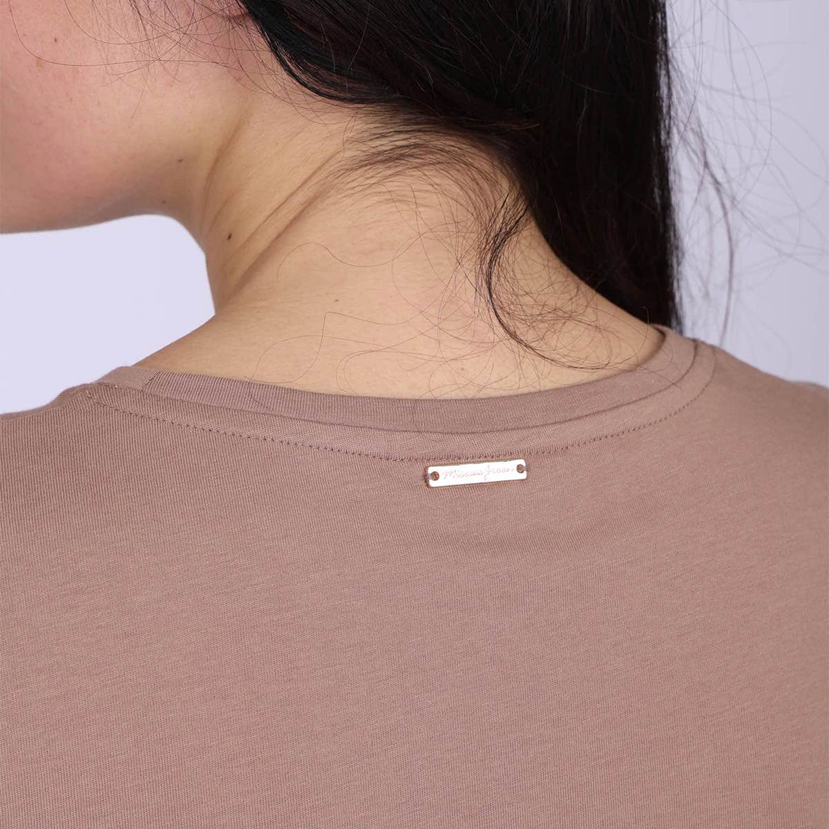 T-shirt brodé Gaëlle taupe, MISE AU GREEN