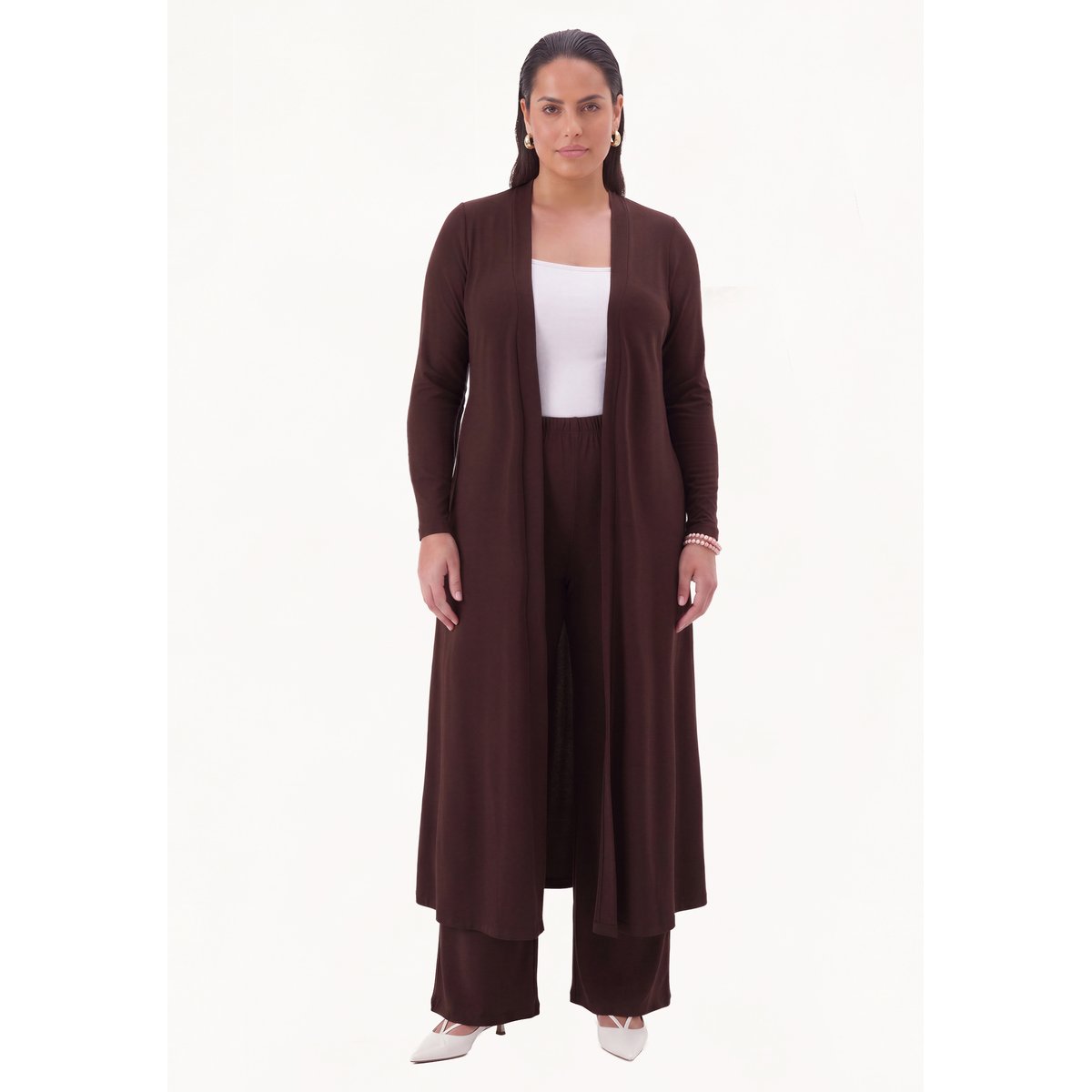 Cardigan avec manches longues marron, YOEK