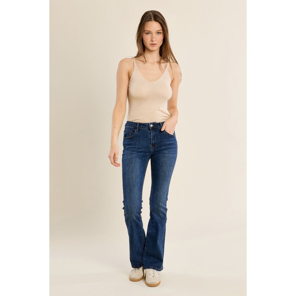 Jean boot-cut taille haute brut denim, MOLLY BRACKEN