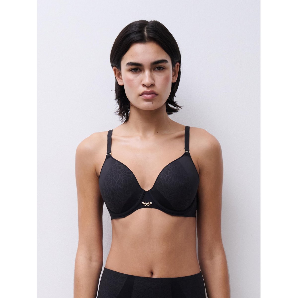 Soutien-gorge spacer moulé emboîtant PURE LACE noir, CHANTELLE