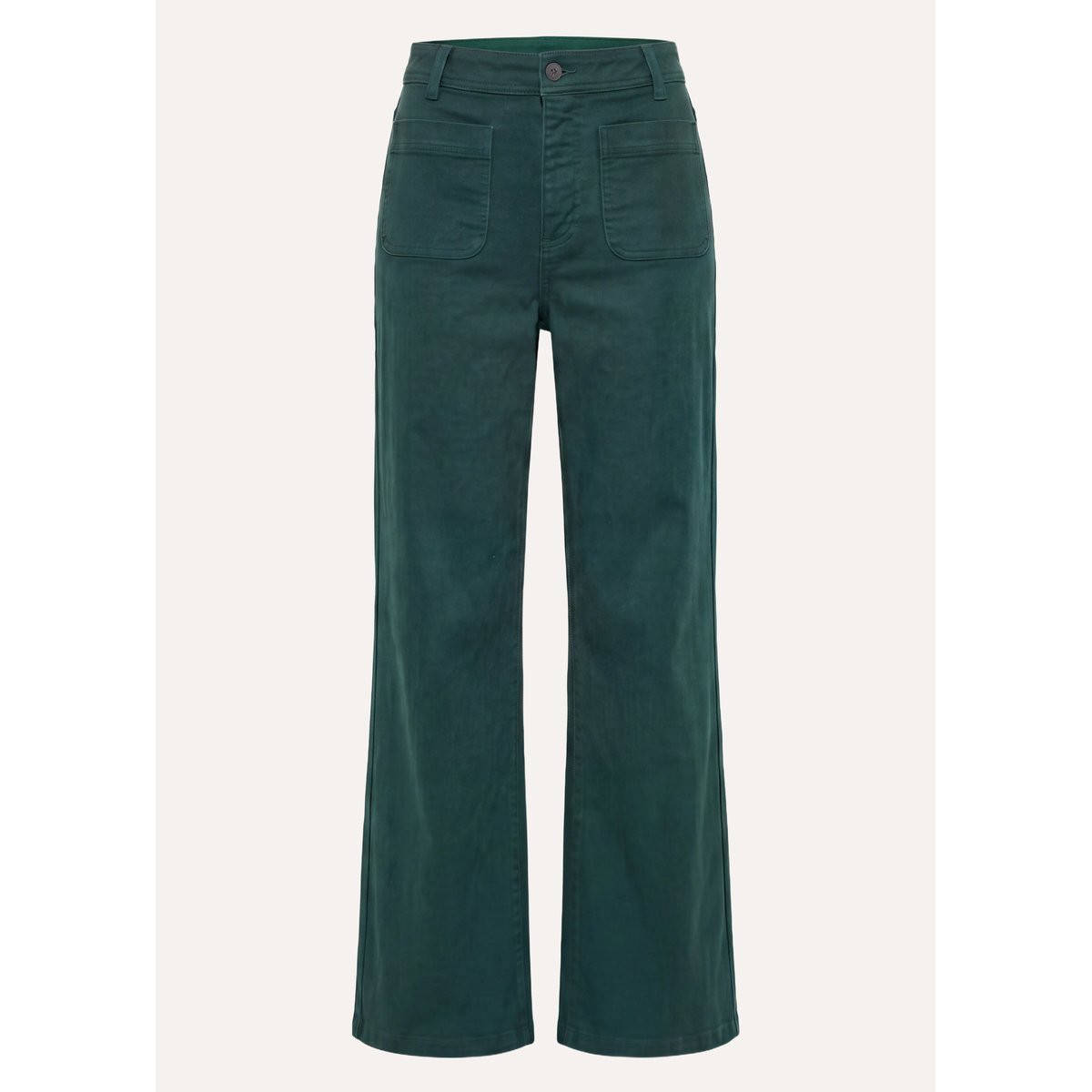 Jean bootcut en coton biologique vert imperial, LA FEE MARABOUTEE