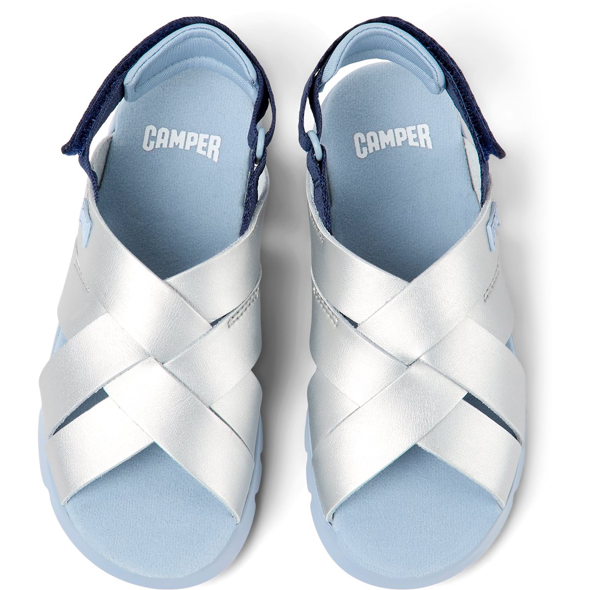 Sandales Oruga cuir argent, CAMPER