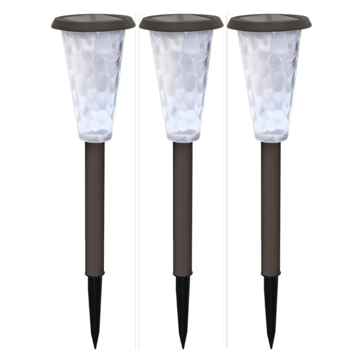 Lot 3 Balises solaires jardin Groom 42,5cm couleur unique, WATT ET HOME