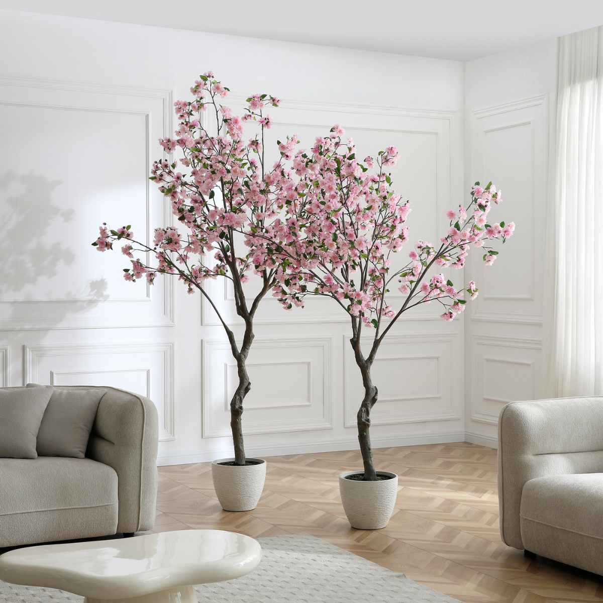 Cerisier en fleurs artificiel H210 rose, SIA DECO