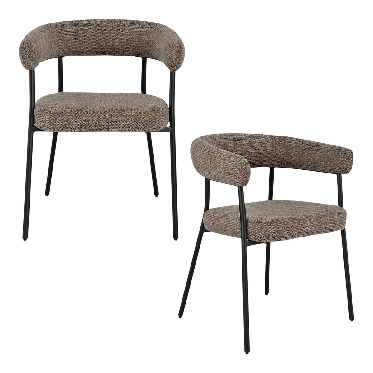 Chaise de salle à manger marron avec dossier bandeau (lot de 2) BERLIN marron, PIER IMPORT