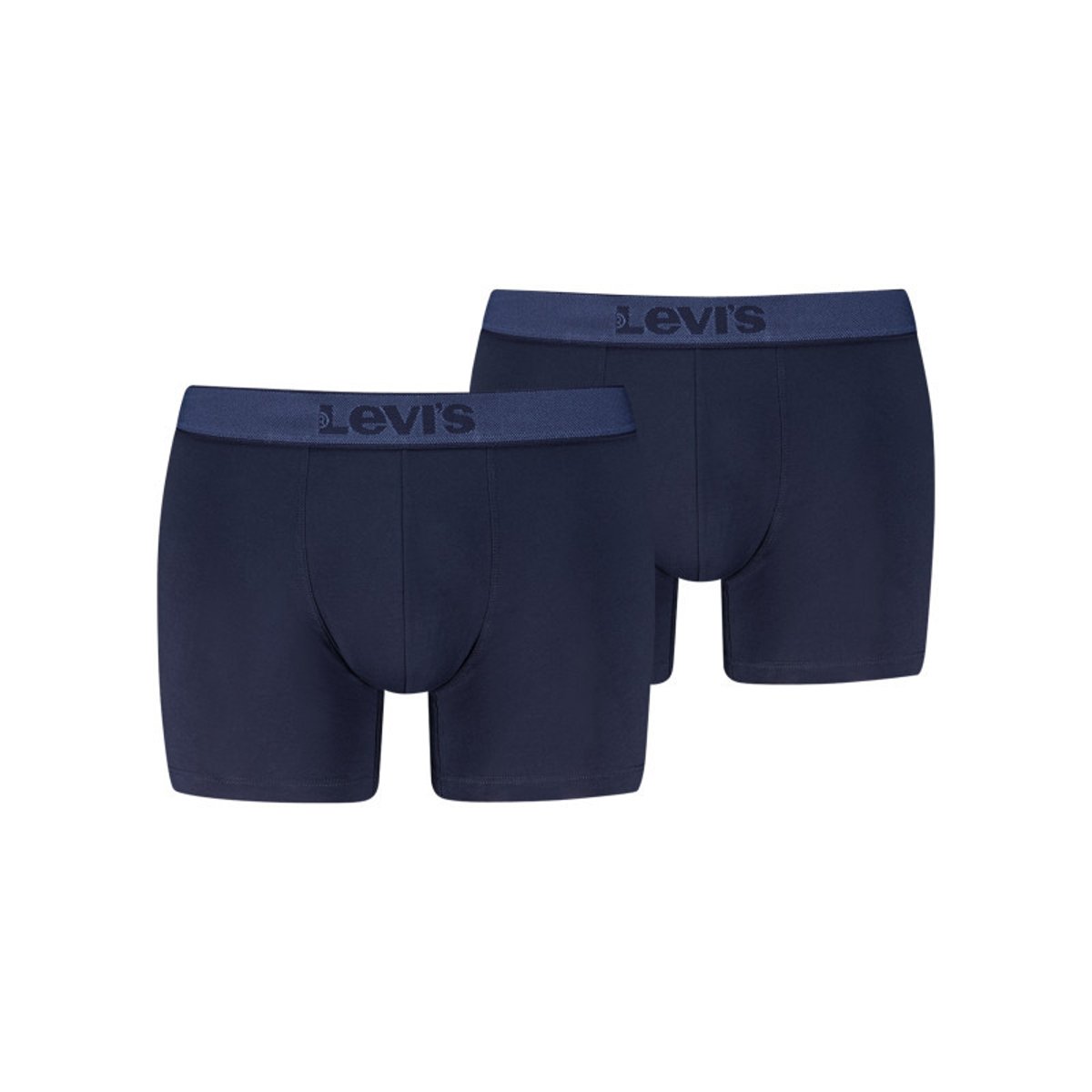 Lot de 2 boxers en coton marine pourvus de ceintures élastiquées bleu foncé, LEVI'S