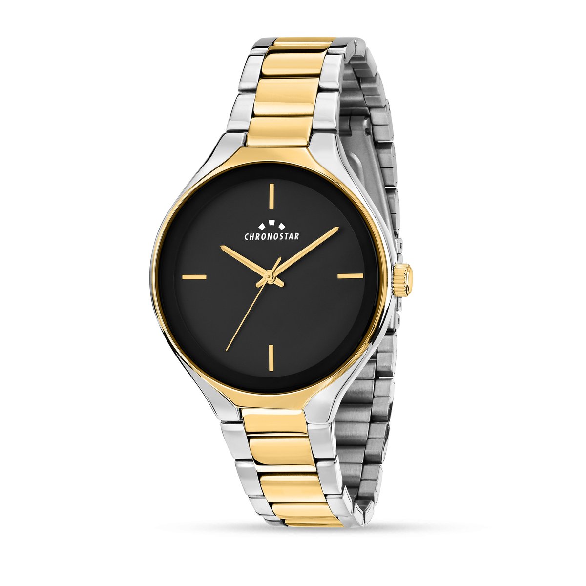 Montre DESIGN noir, mat, CHRONOSTAR