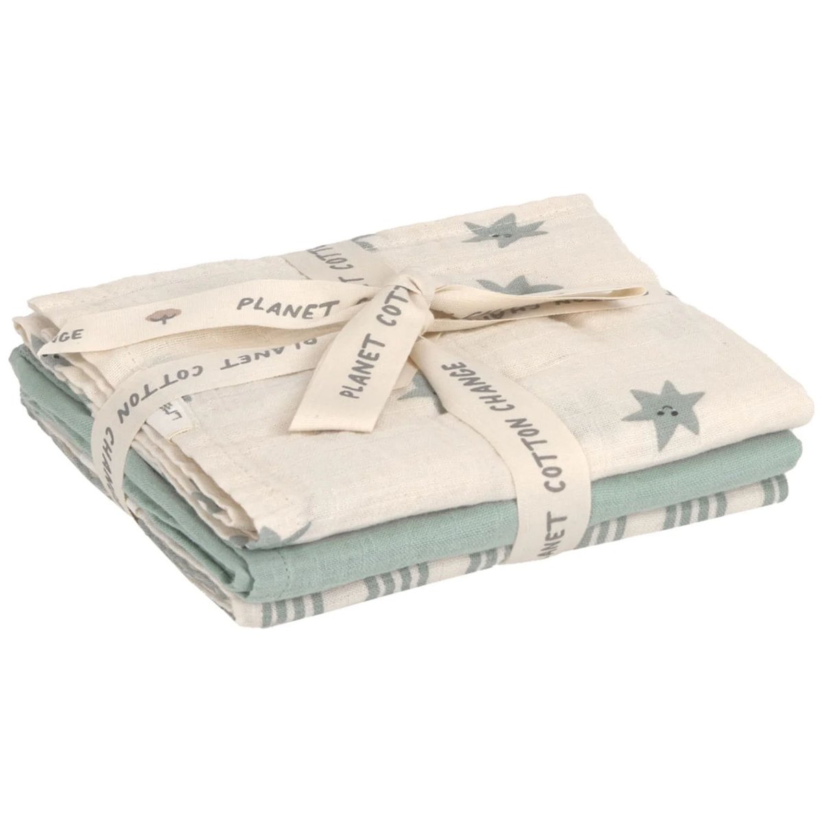 Lot de 3 langes vert, blanc, LASSIG