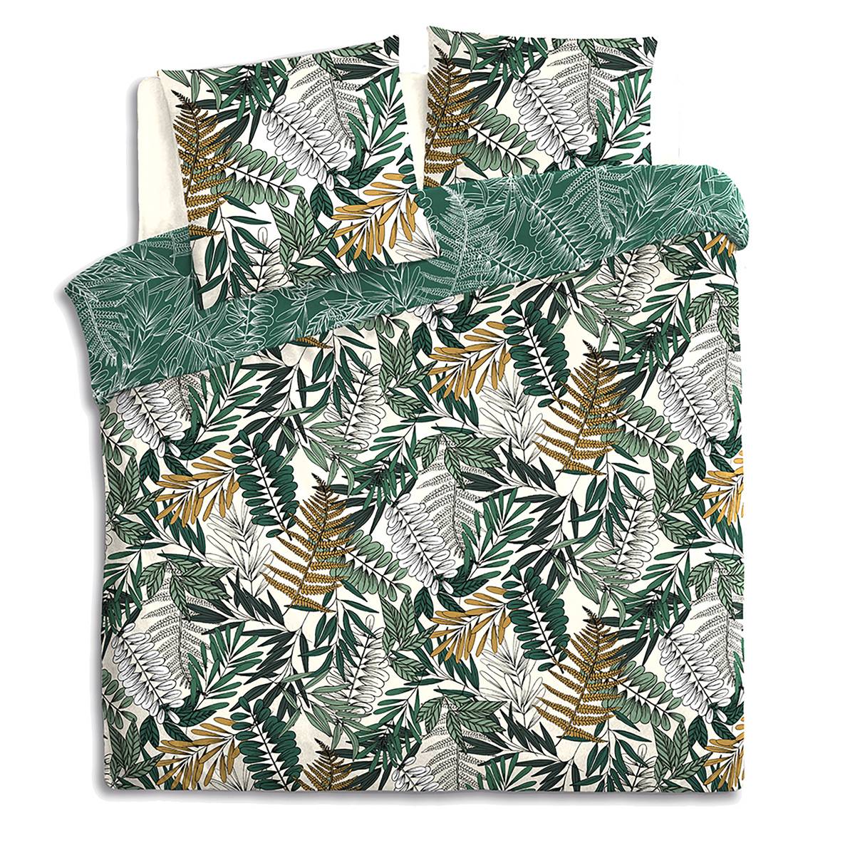 Parure de lit motifs végétaux TROPIK vert, ATMOSPHERA
