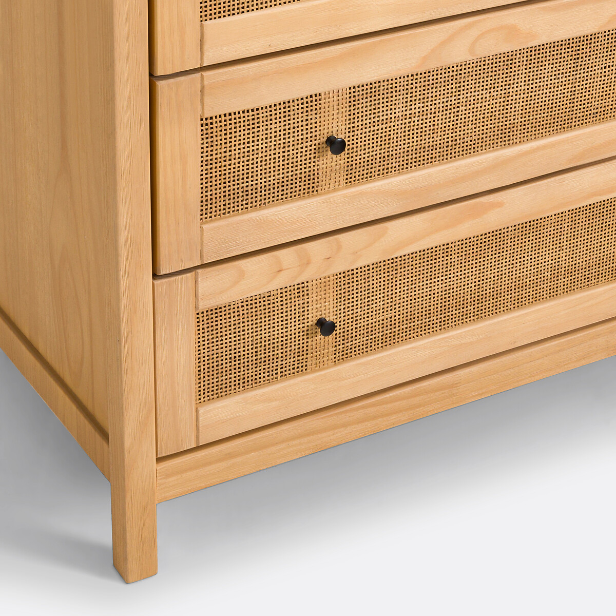 Commode en pin massif et cannage 10 tiroirs, Gabin naturel, LA REDOUTE INTERIEURS