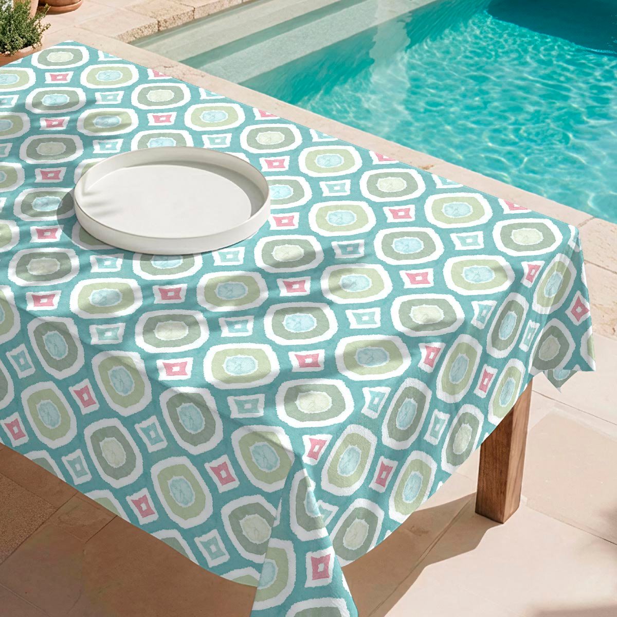 Nappe anti-taches Turqueta - 100% coton - turquoise, NAF NAF HOME