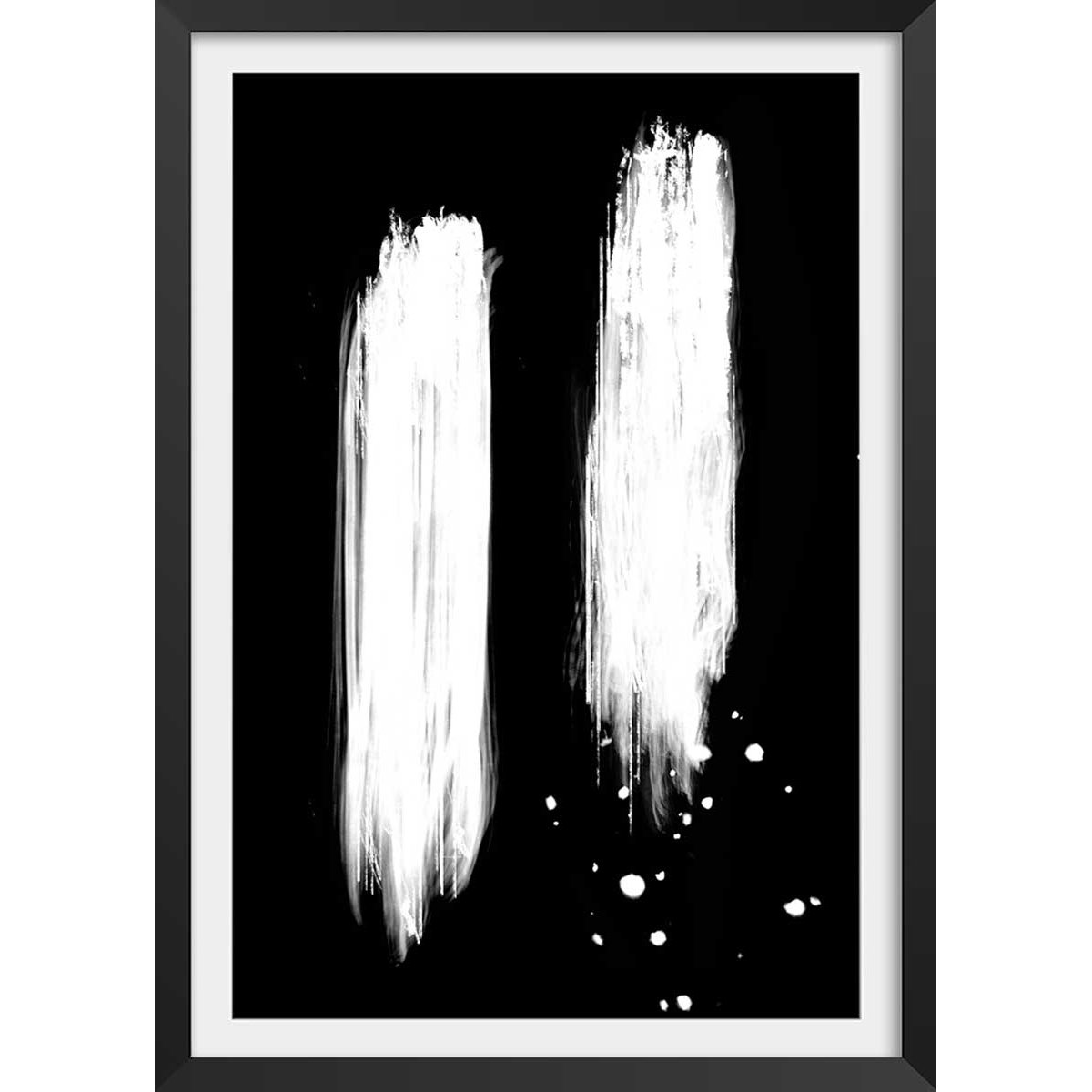 Affiche Trait épreuve négative affiche + cadre en bois - noir, HEXOA