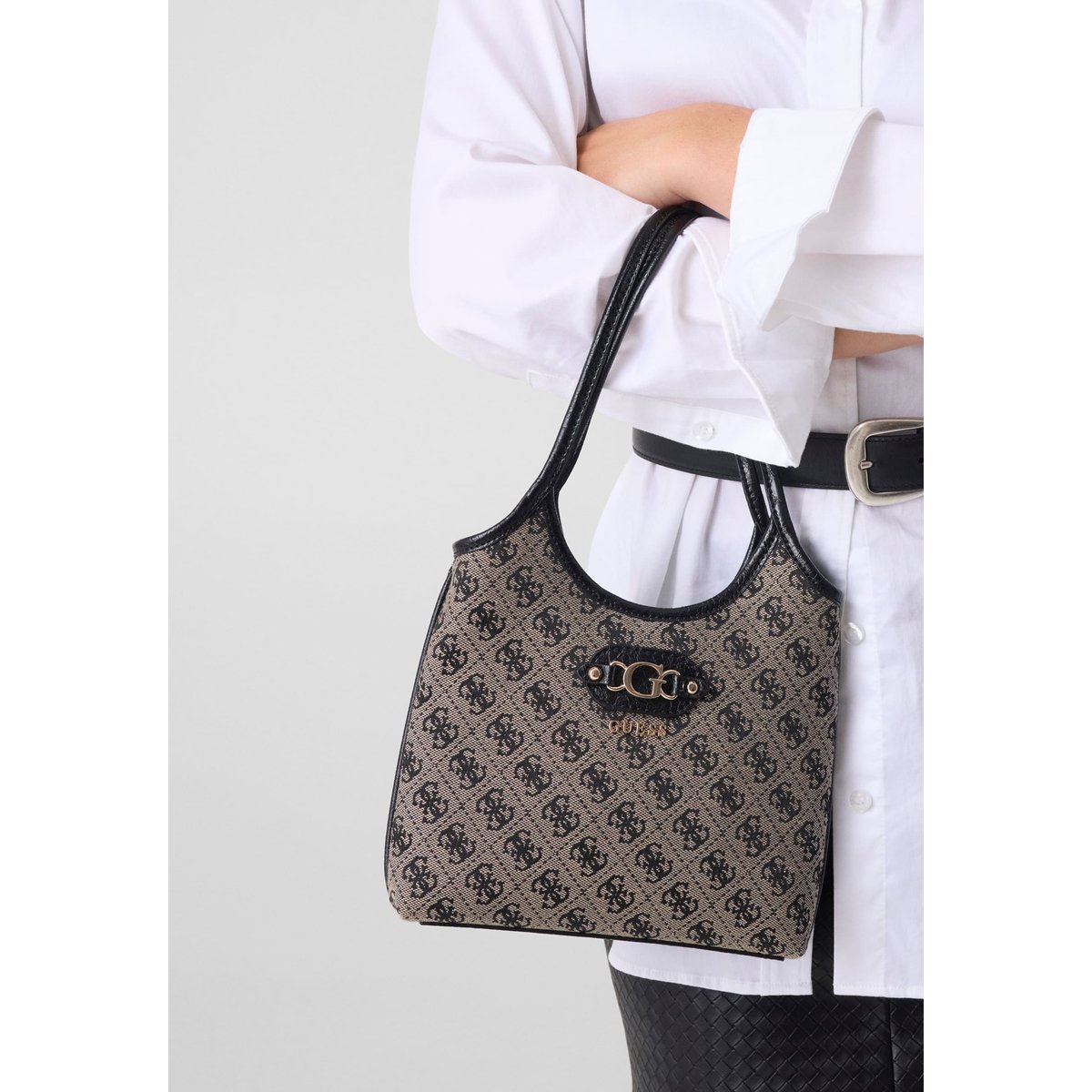 Samantha Logo Mini Shopper noir multi, GUESS