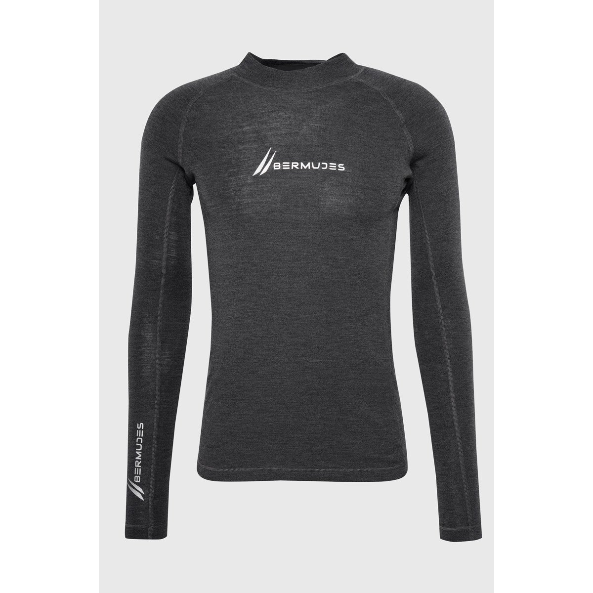 T-shirt thermique manches longues 3 OLLY anthracite chine, BERMUDES