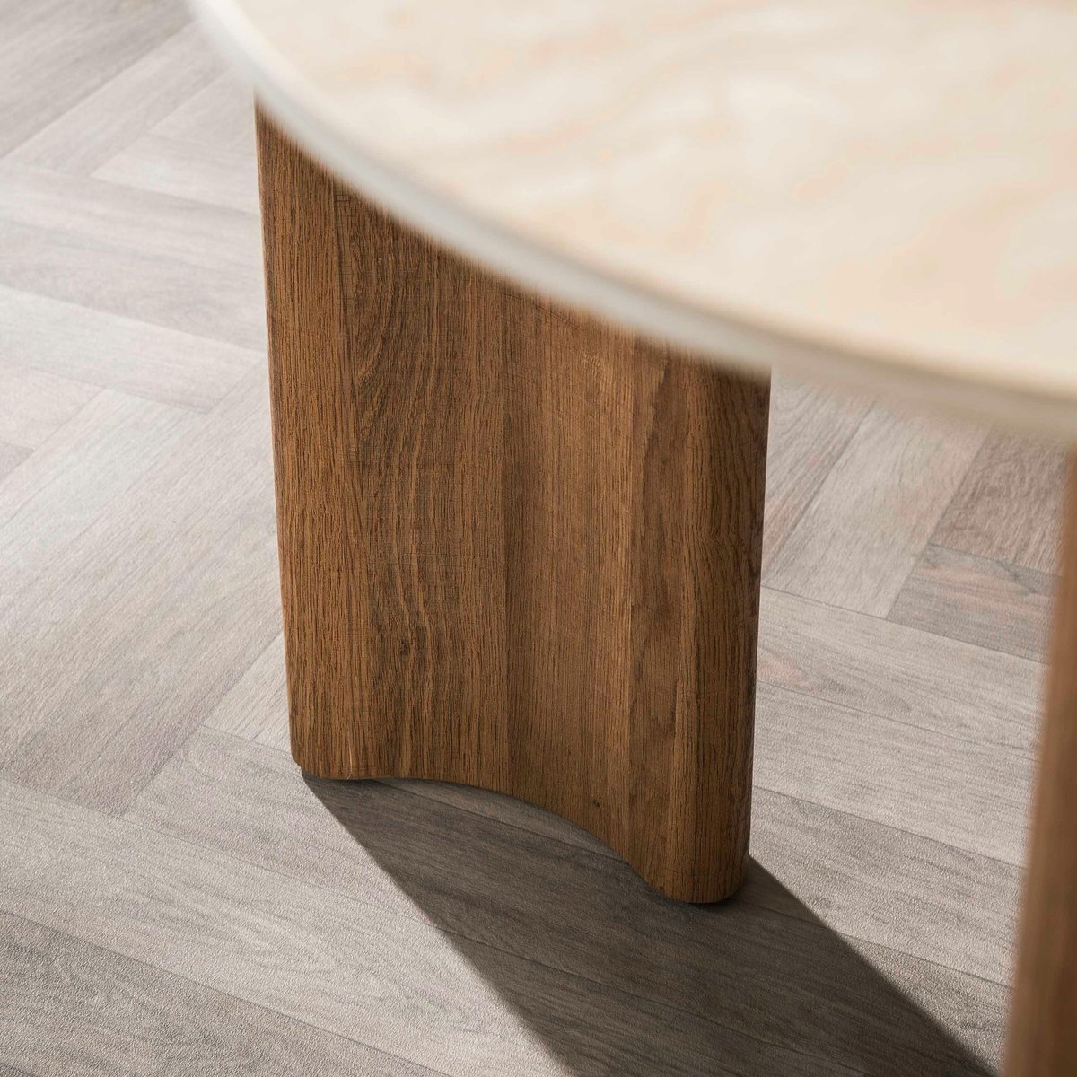 Table à manger céramique 3D à bords arrondis 180 cm COLISEE beige, PIER IMPORT