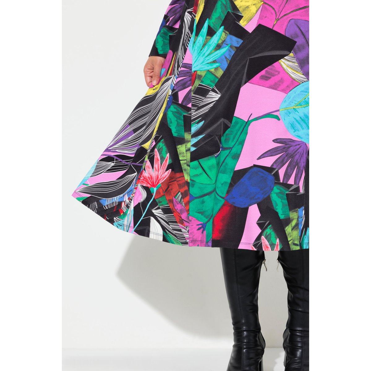 Robe en jersey à manches longues noir, ULLA POPKEN